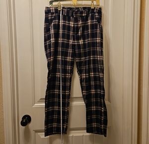Lee Navy and Cream Plaid Trousers